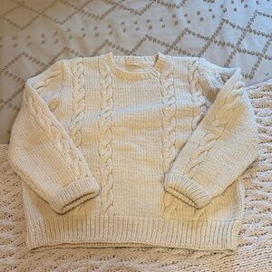 Cozy Cream Cable Knit Women's Sweater